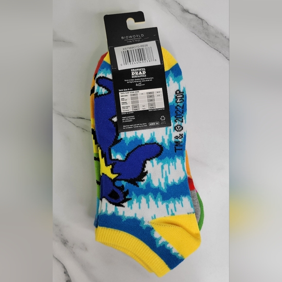 NWT - Grateful Dead - Tie Dye Ankle Socks - 5 Pair - Size 5-10 - Picture 2 of 9